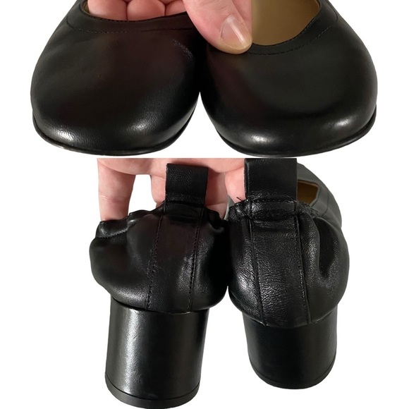 Everlane The Day Heel round toe scrunch back 2inch block heel leather black 7.5 - Picture 14 of 16